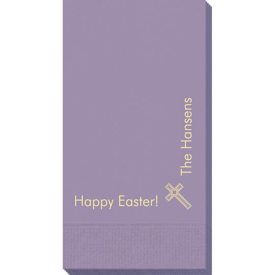Corner Text with Inspirational Cross Guest Towels